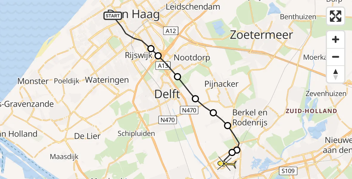 Routekaart van de vlucht: Lifeliner 2 naar Rotterdam The Hague Airport