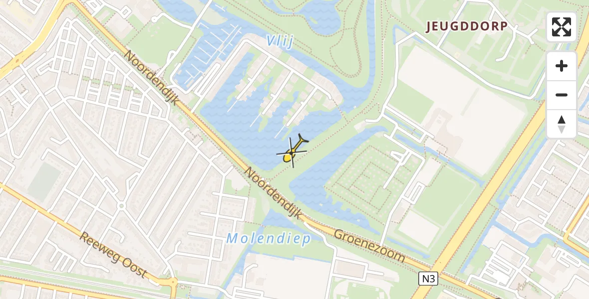 Routekaart van de vlucht: Lifeliner 2 naar Dordrecht