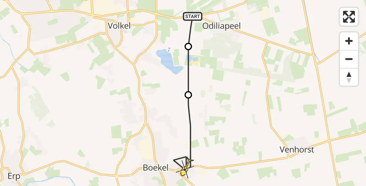 Routekaart van de vlucht: Lifeliner 3 naar Boekel