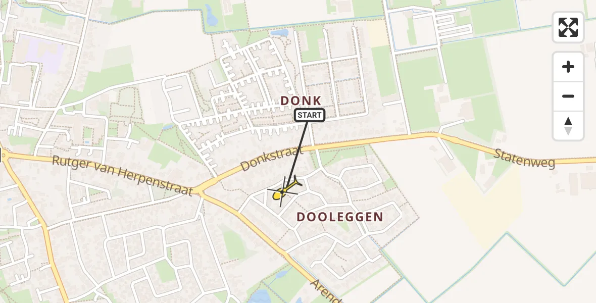 Routekaart van de vlucht: Traumahelikopter naar Boekel