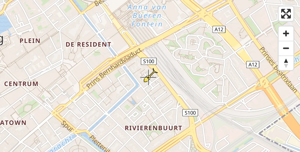 Vluchtroute Traumahelikopter van Den Haag naar Den Haag