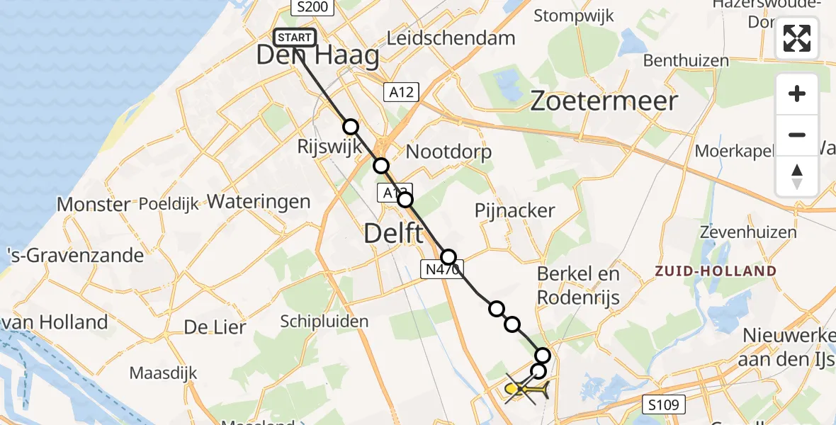 Routekaart van de vlucht: Lifeliner 2 naar Rotterdam The Hague Airport