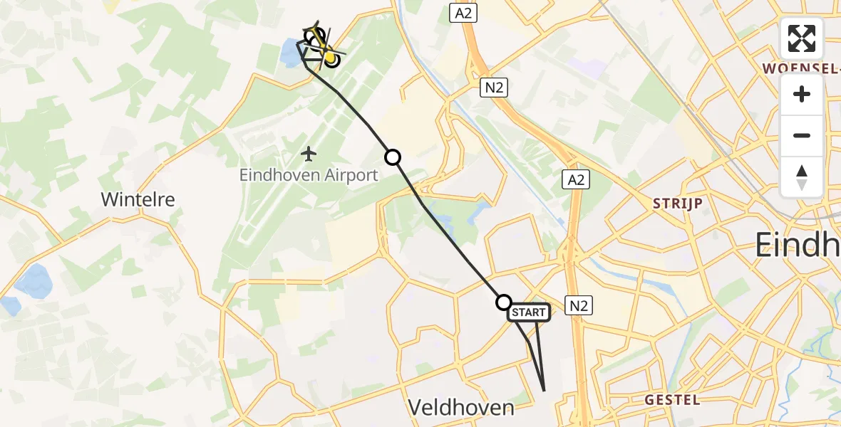 Routekaart van de vlucht: Lifeliner 3 naar Eindhoven Airport