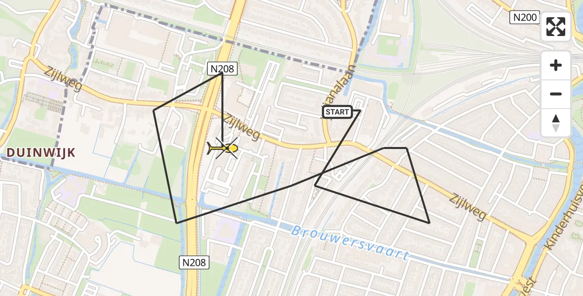 Routekaart van de vlucht: Lifeliner 1 naar Haarlem