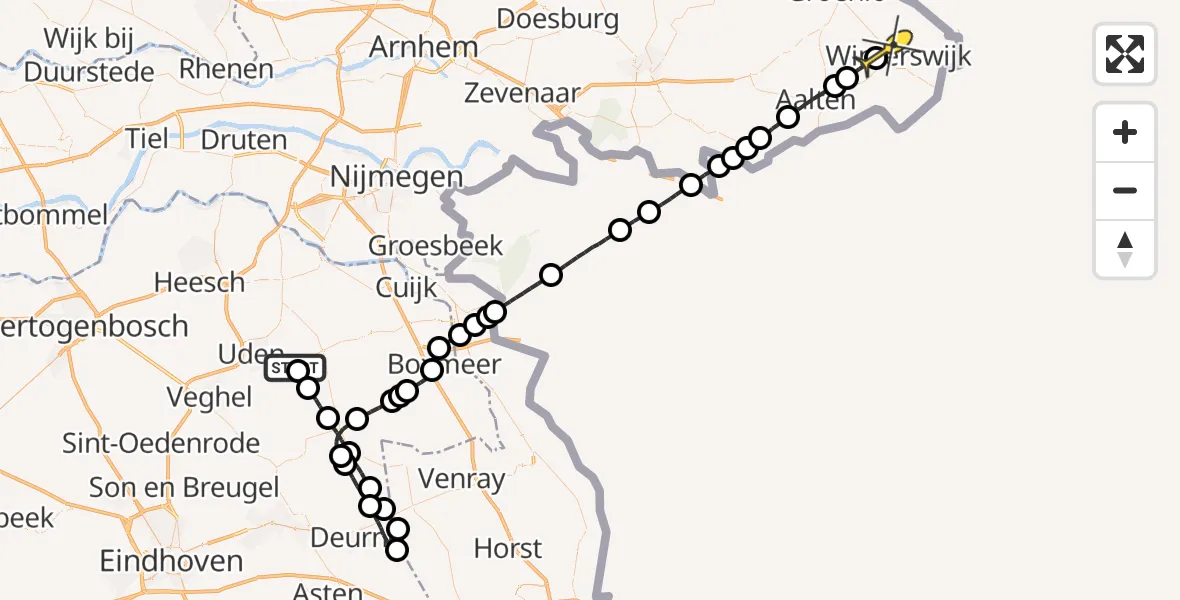 Routekaart van de vlucht: Lifeliner 3 naar Winterswijk