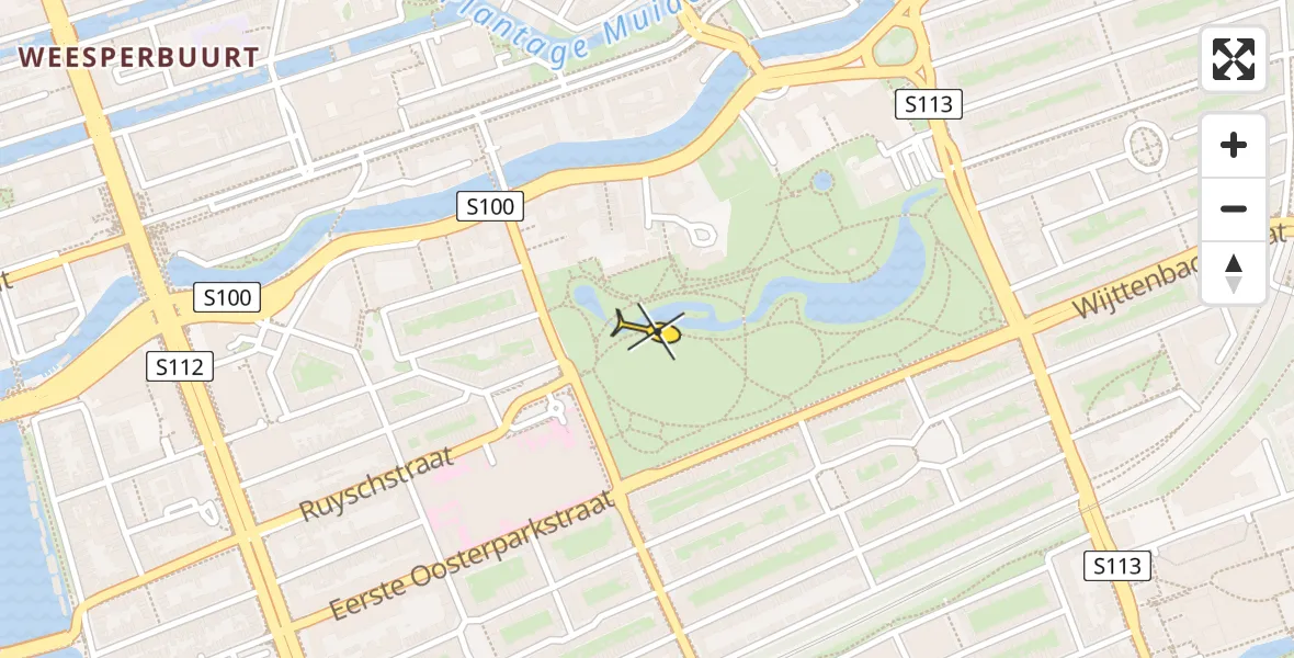 Routekaart van de vlucht: Lifeliner 1 naar Amsterdam