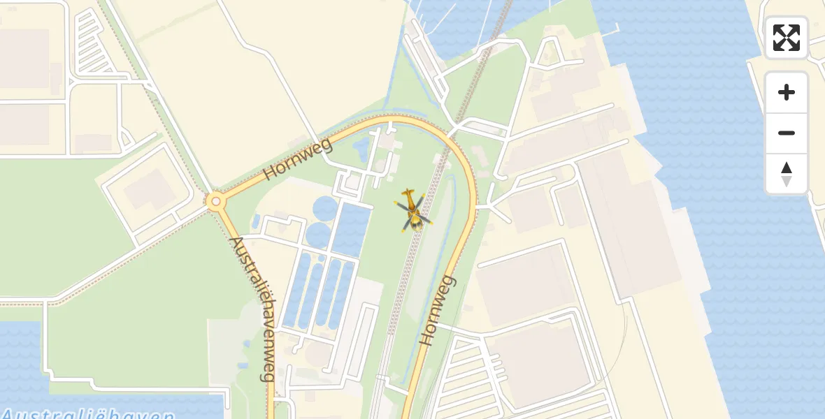 Vluchtroute Traumahelikopter Amsterdam Heliport - Amsterdam Heliport, 14 augustus 2023, 08:46