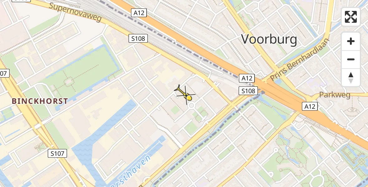 Routekaart van de vlucht: Traumahelikopter naar Den Haag