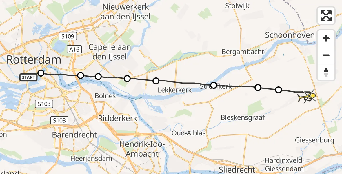 Routekaart van de vlucht: Lifeliner 2 naar Ottoland