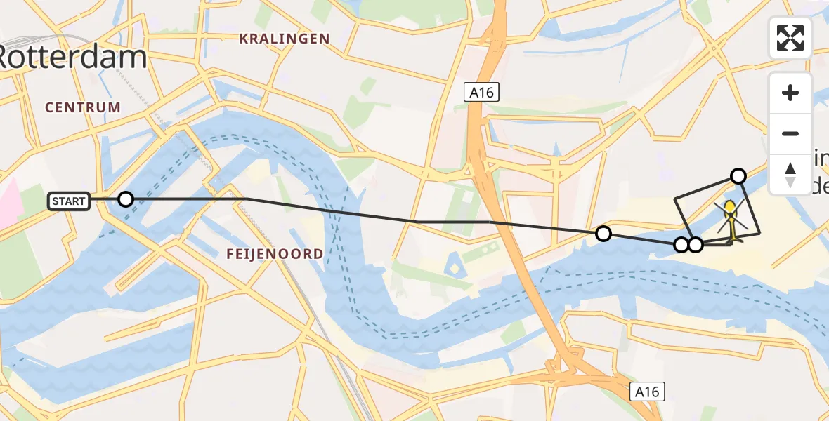 Routekaart van de vlucht: Lifeliner 2 naar Krimpen aan den IJssel