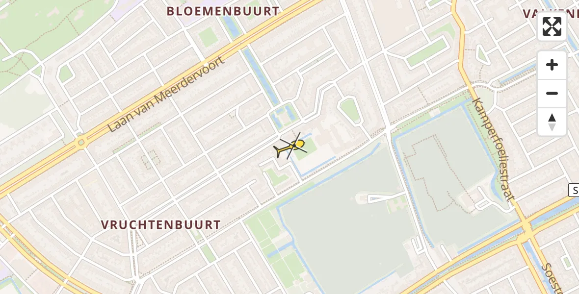 Routekaart van de vlucht: Lifeliner 2 naar Den Haag