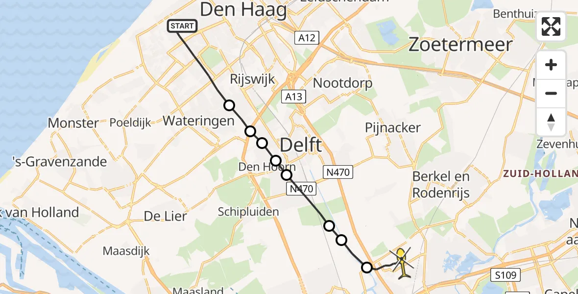 Routekaart van de vlucht: Lifeliner 2 naar Rotterdam The Hague Airport