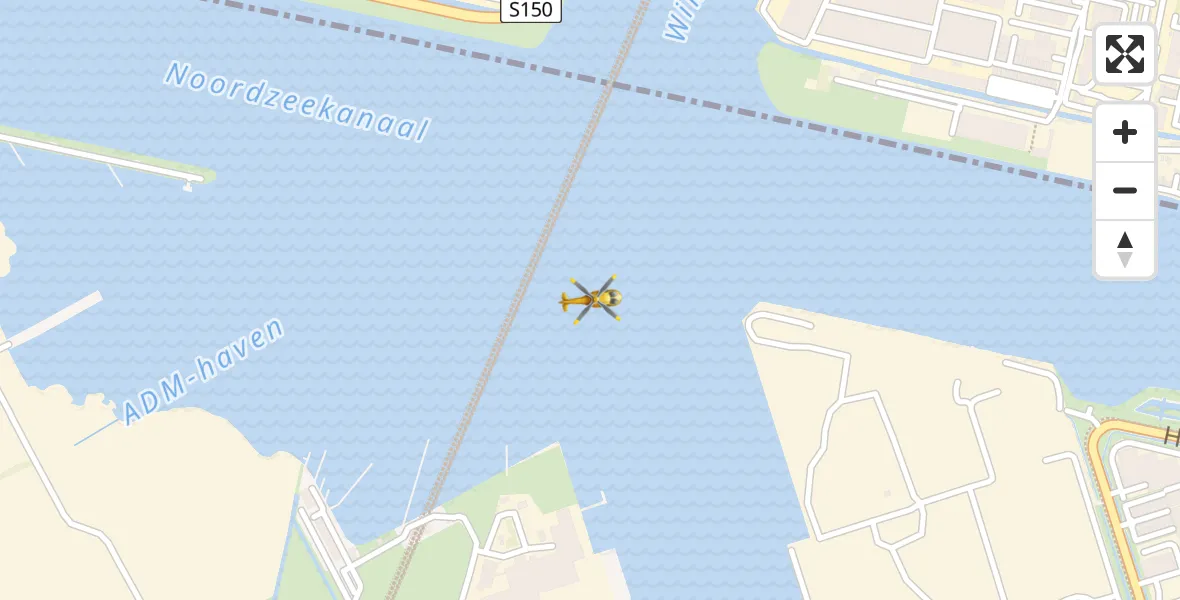 Vluchtroute Traumahelikopter Amsterdam Heliport - Amsterdam Heliport, 17 augustus 2023, 17:36