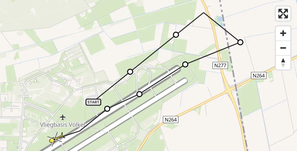 Routekaart van de vlucht: Lifeliner 3 naar Vliegbasis Volkel