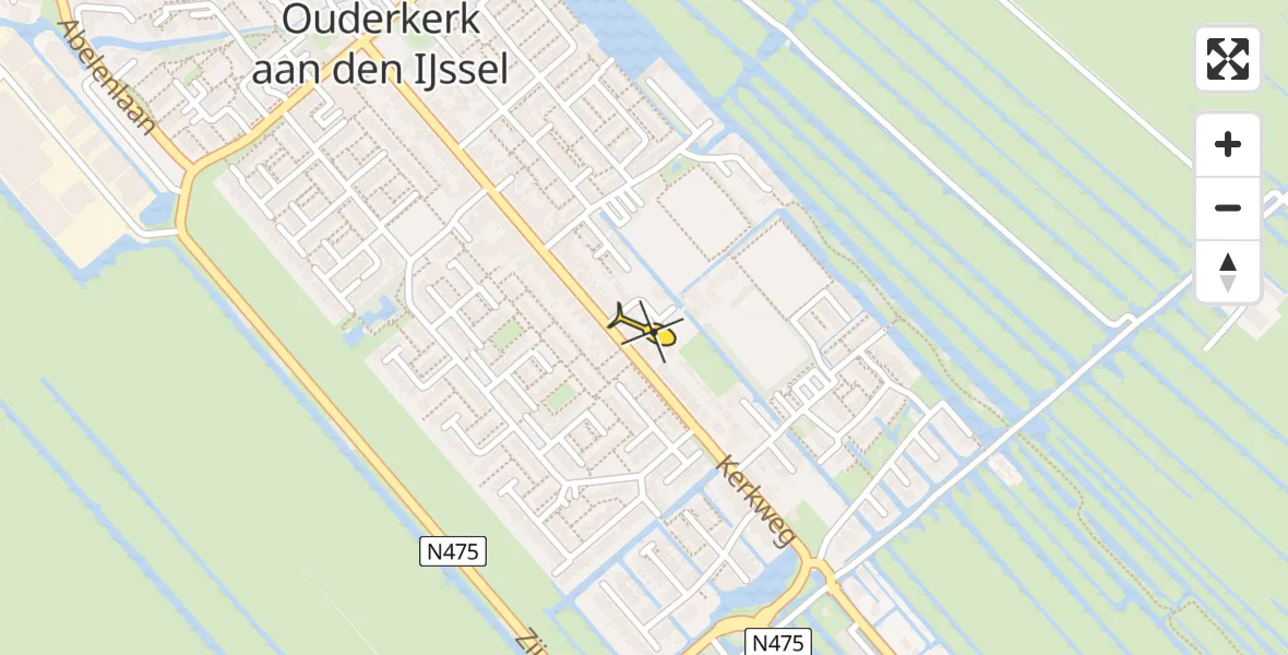 Routekaart van de vlucht: Lifeliner 2 naar Ouderkerk aan den IJssel