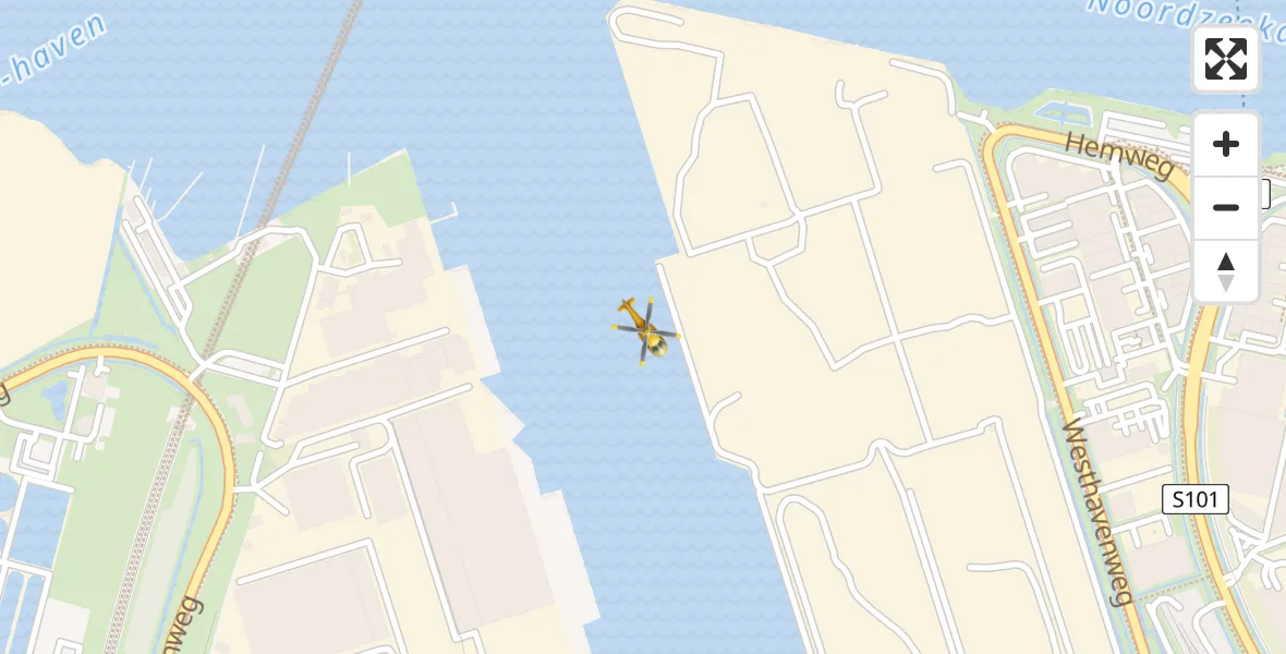 Vluchtroute Traumahelikopter Amsterdam Heliport - Amsterdam Heliport, 18 augustus 2023, 13:20