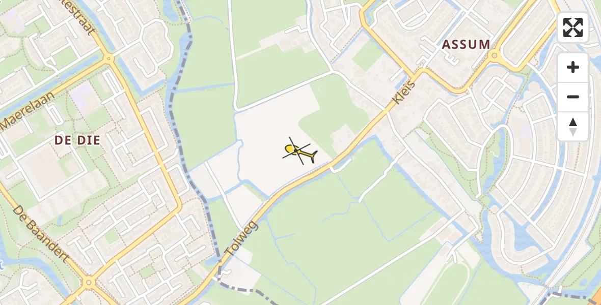 Routekaart van de vlucht: Traumahelikopter naar Uitgeest