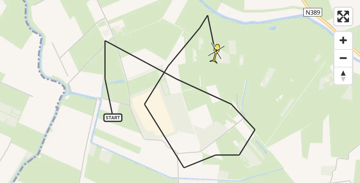 Routekaart van de vlucht: Politiehelikopter naar Etten-Leur