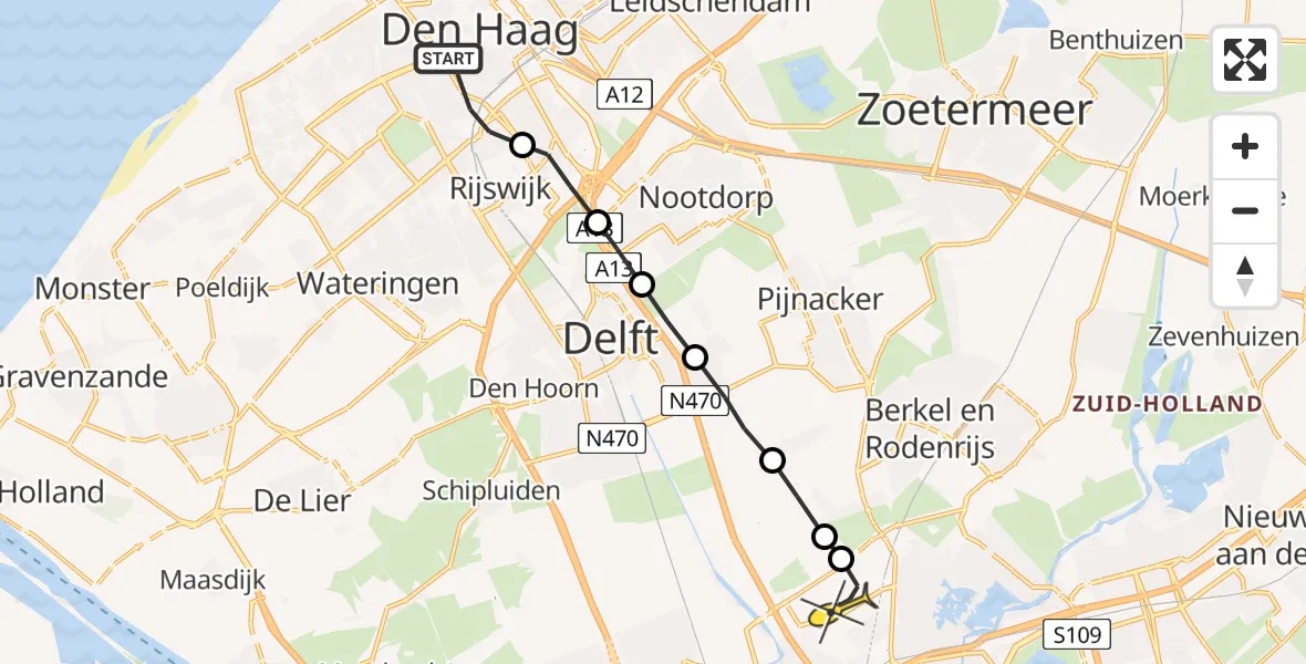 Routekaart van de vlucht: Lifeliner 2 naar Rotterdam The Hague Airport