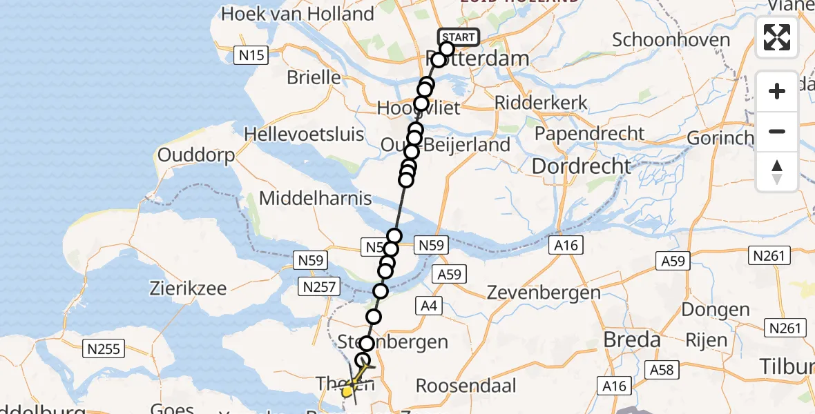 Routekaart van de vlucht: Lifeliner 2 naar Lepelstraat