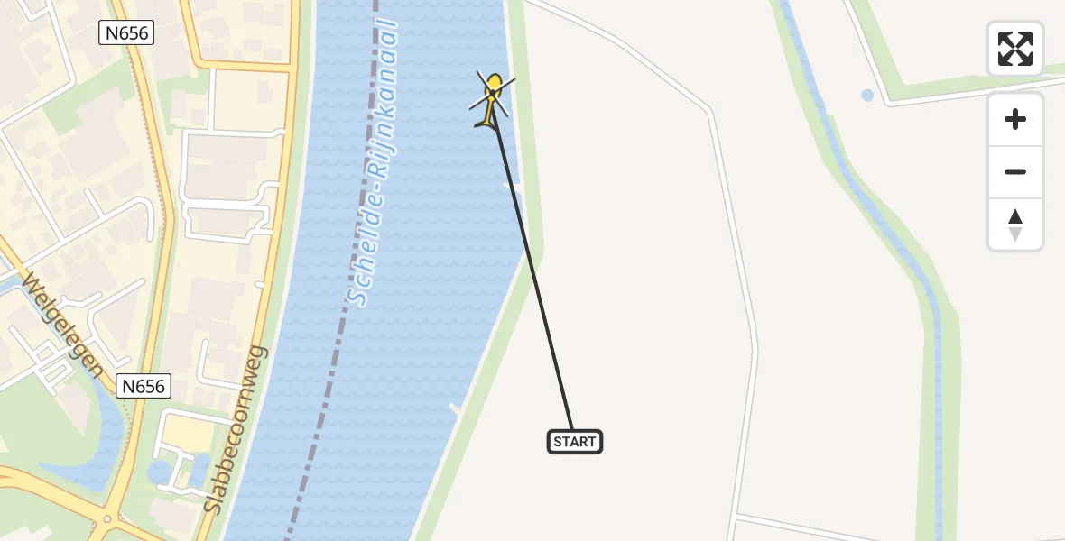 Routekaart van de vlucht: Traumahelikopter naar Lepelstraat