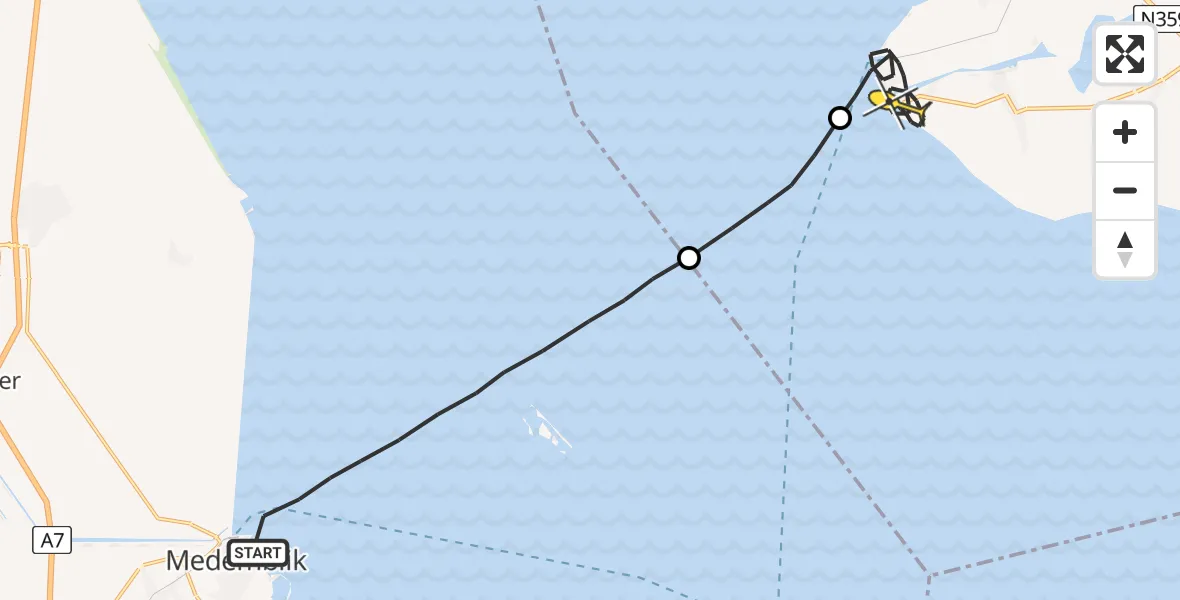 Routekaart van de vlucht: Lifeliner 4 naar Stavoren