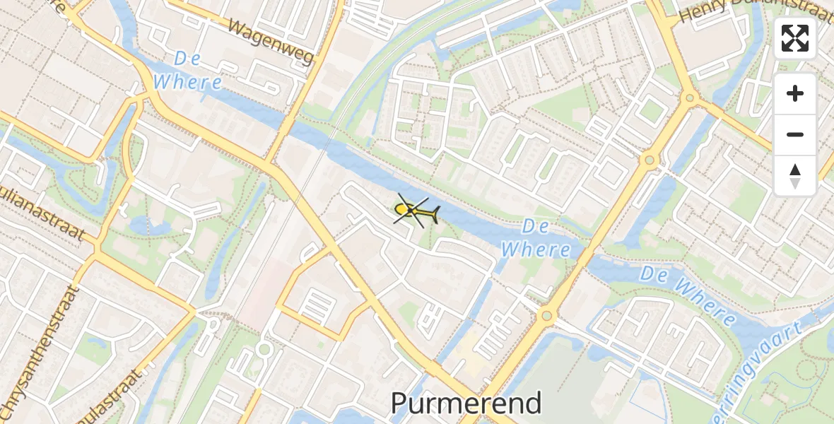 Routekaart van de vlucht: Traumahelikopter naar Purmerend