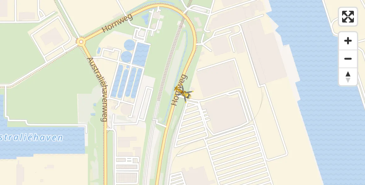 Vluchtroute Traumahelikopter Amsterdam Heliport - Amsterdam Heliport, 19 augustus 2023, 12:53