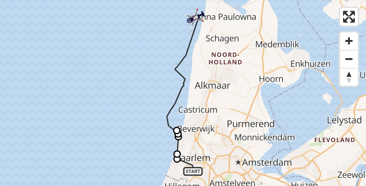Vluchtroute Politiehelikopter Haarlem - , 19 augustus 2023, 14:18