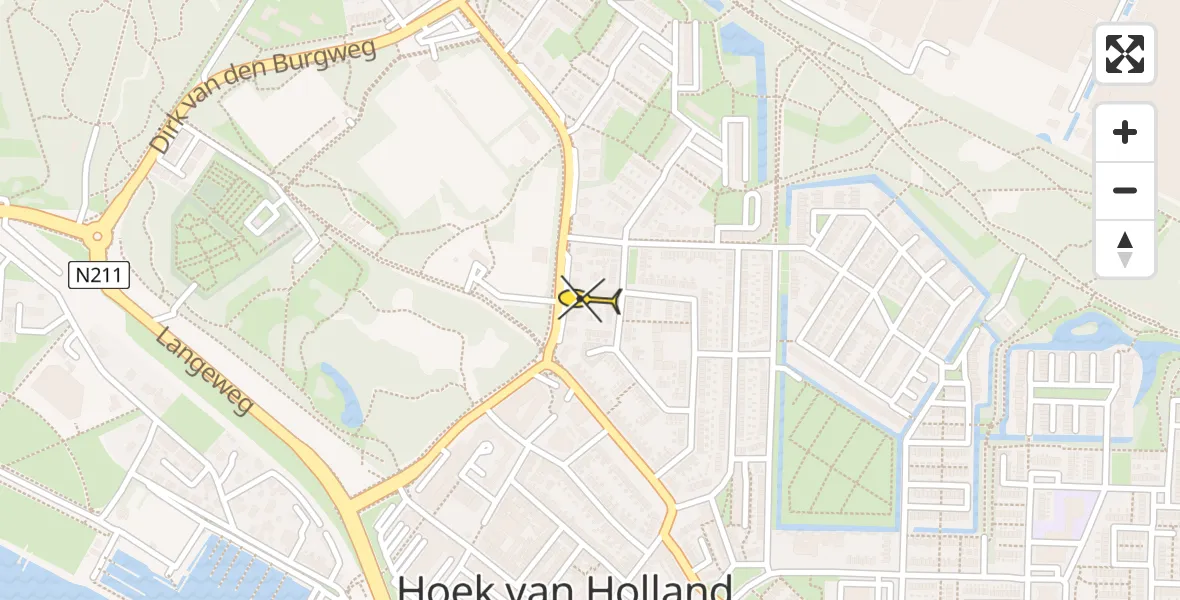 Routekaart van de vlucht: Lifeliner 2 naar Hoek van Holland