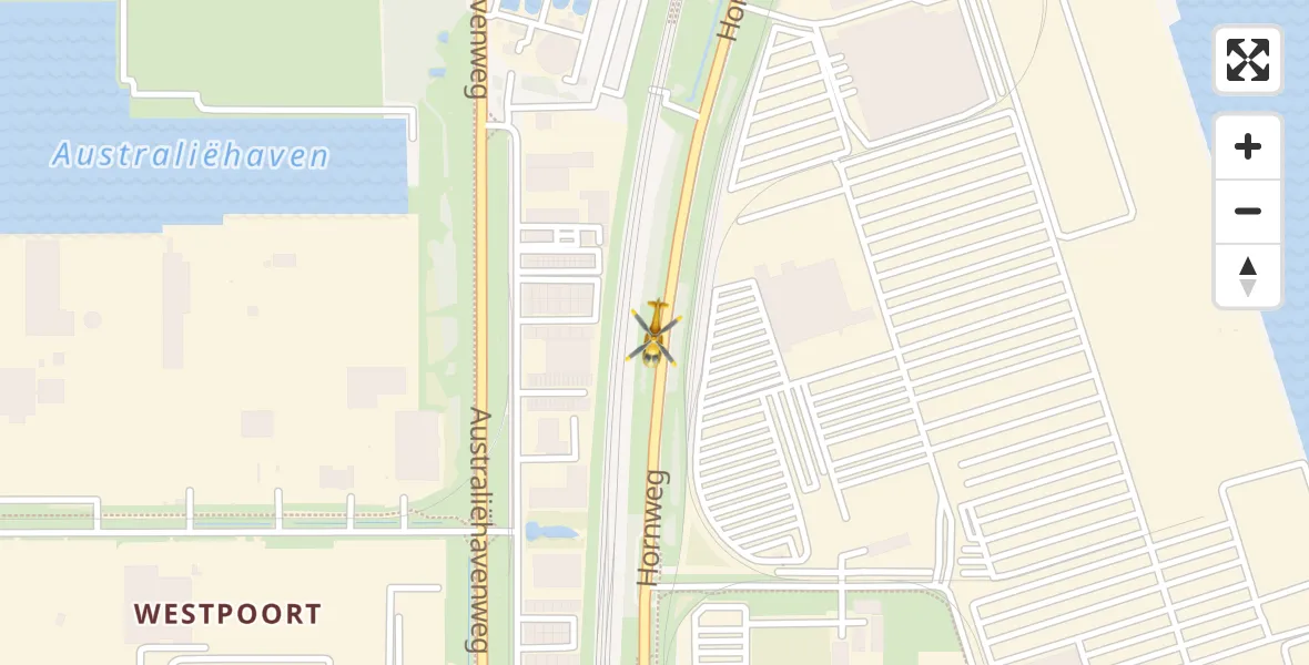 Vluchtroute Traumahelikopter Amsterdam Heliport - Amsterdam Heliport, 19 augustus 2023, 19:19