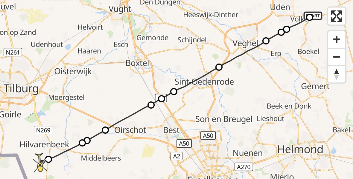 Routekaart van de vlucht: Lifeliner 3 naar Esbeek