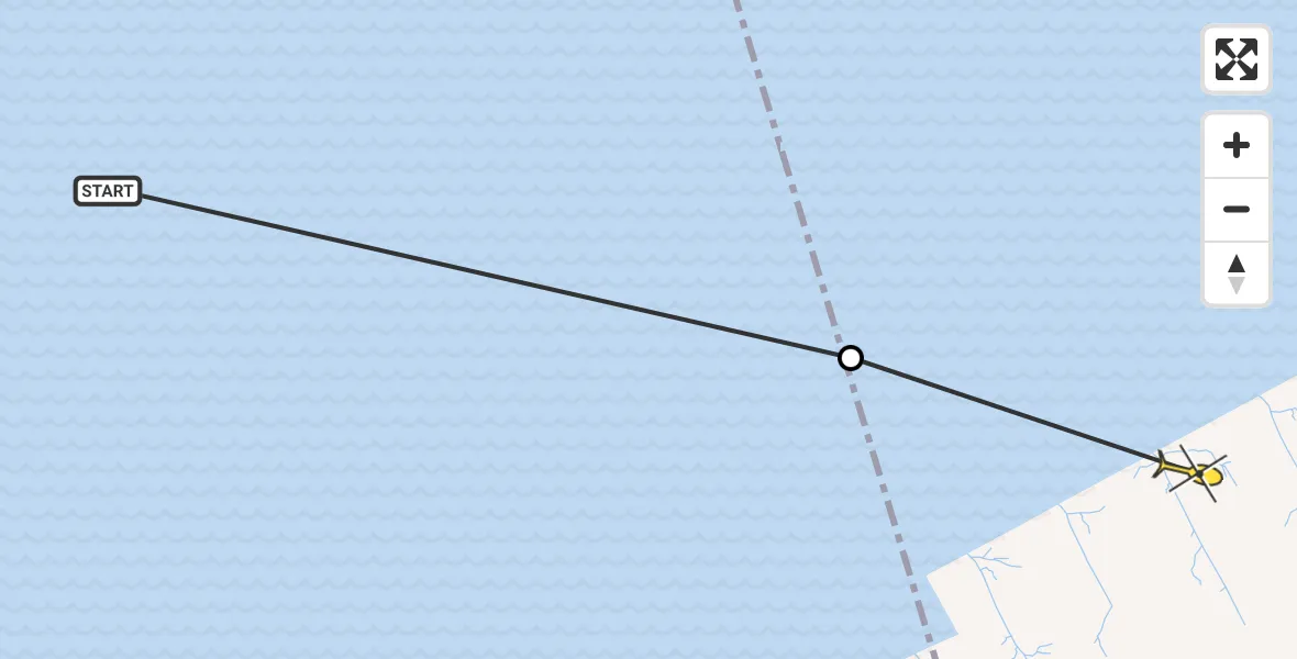 Routekaart van de vlucht: Ambulanceheli naar Marrum