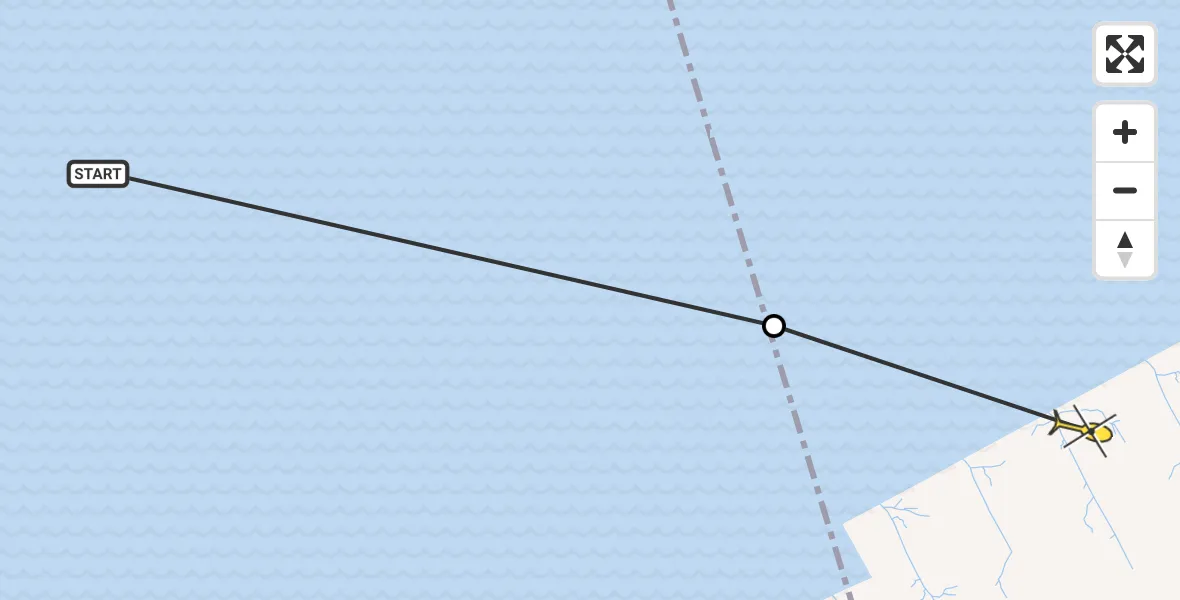 Routekaart van de vlucht: Ambulancehelikopter naar Marrum