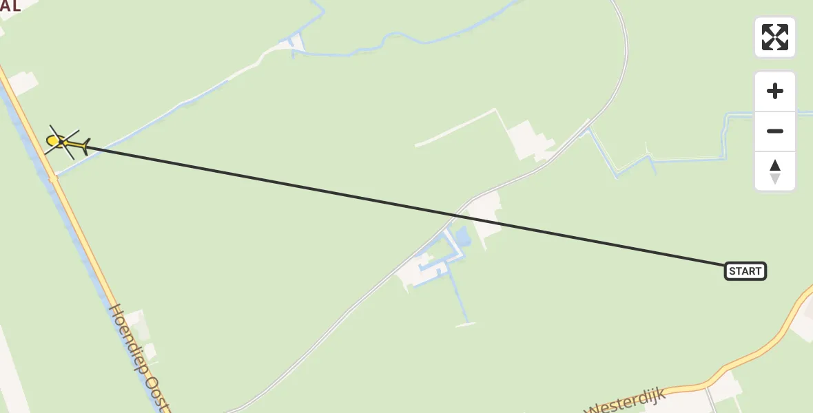 Routekaart van de vlucht: Ambulancehelikopter naar Briltil