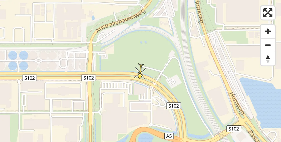 Vluchtroute Traumahelikopter van Amsterdam naar Amsterdam