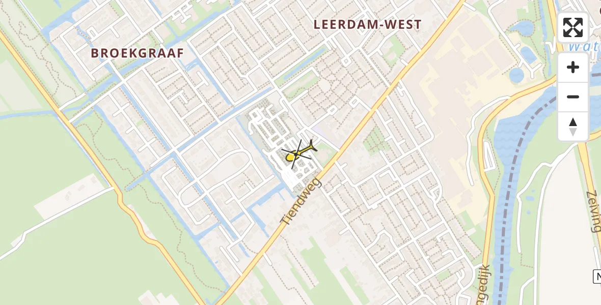 Routekaart van de vlucht: Lifeliner 2 naar Leerdam