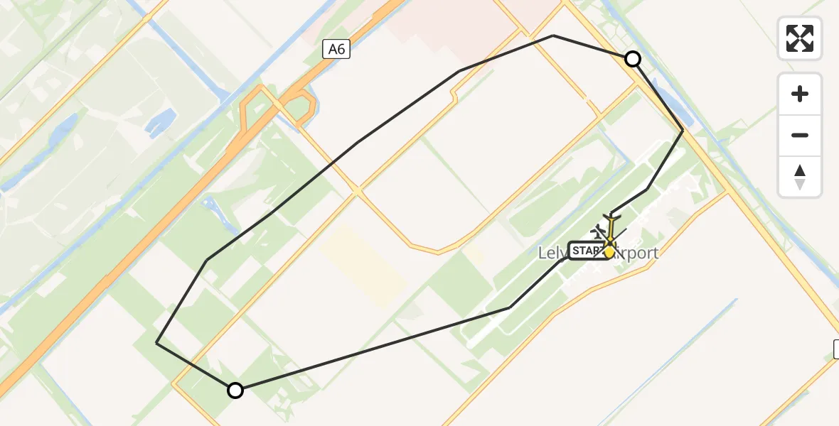 Routekaart van de vlucht: Lifeliner 1 naar Lelystad Airport