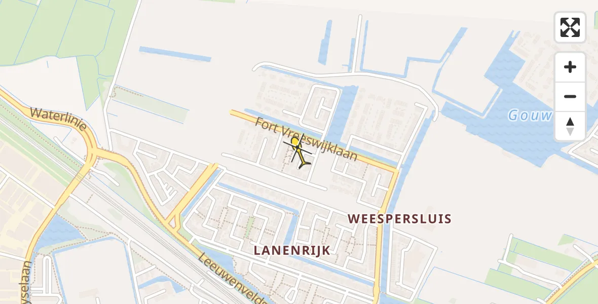 Routekaart van de vlucht: Lifeliner 1 naar Weesp