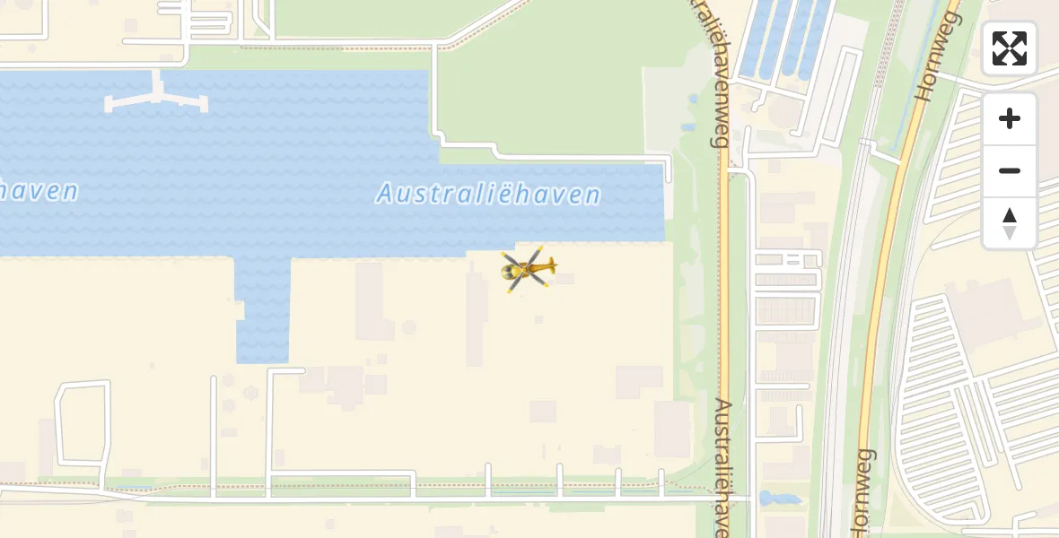 Vluchtroute Traumahelikopter Amsterdam Heliport - Amsterdam Heliport, 22 augustus 2023, 05:04