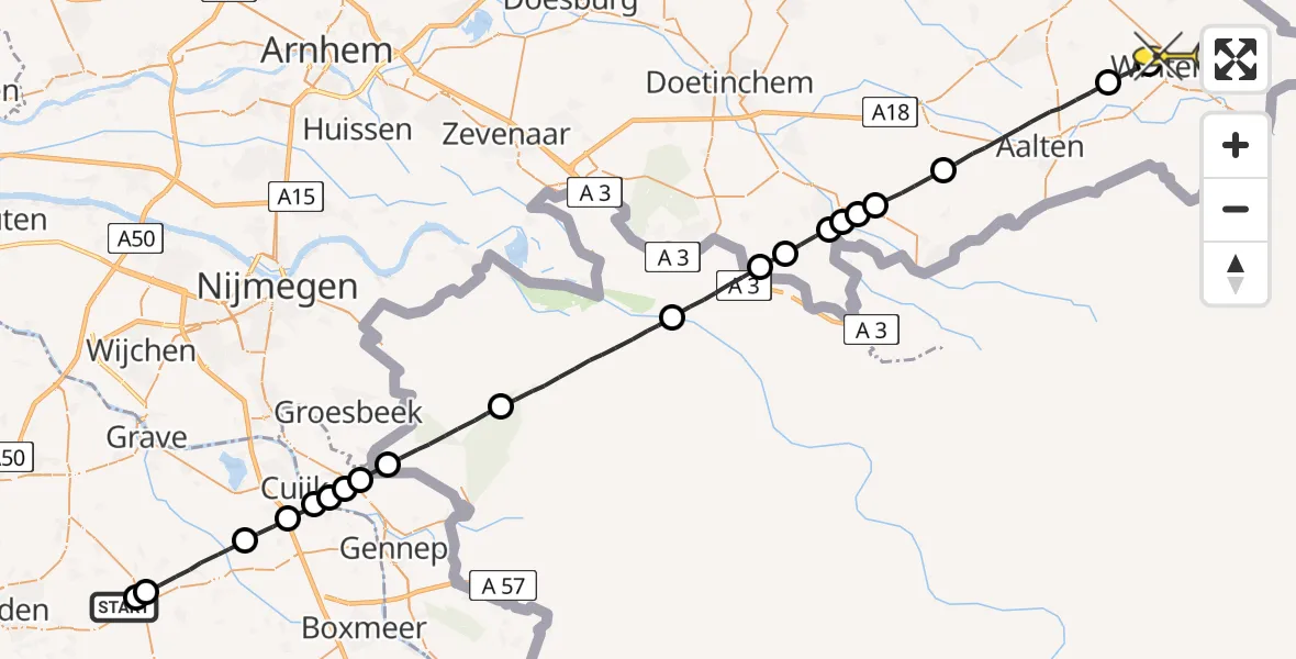 Routekaart van de vlucht: Lifeliner 3 naar Winterswijk