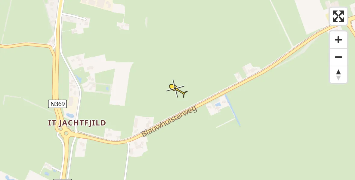 Routekaart van de vlucht: Traumahelikopter naar Surhuisterveen