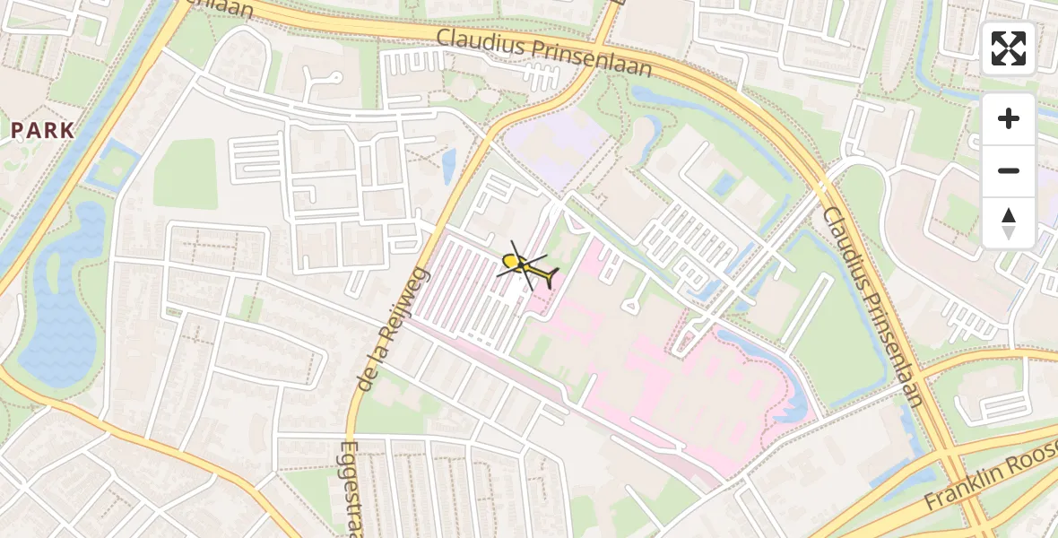 Routekaart van de vlucht: Traumahelikopter naar Breda