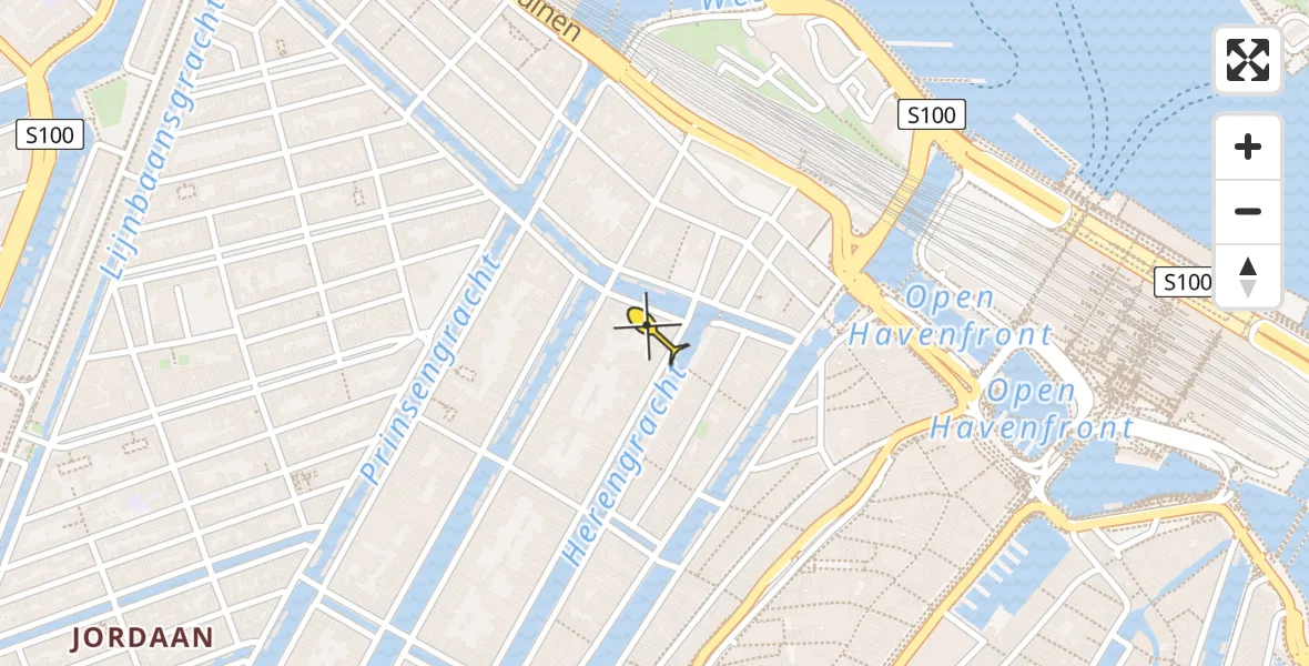 Vluchtroute Traumahelikopter van Amsterdam naar Amsterdam