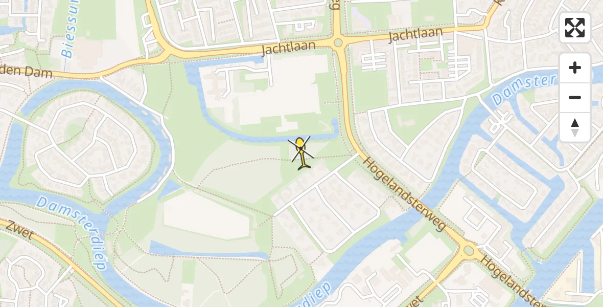 Routekaart van de vlucht: Traumahelikopter naar Delfzijl