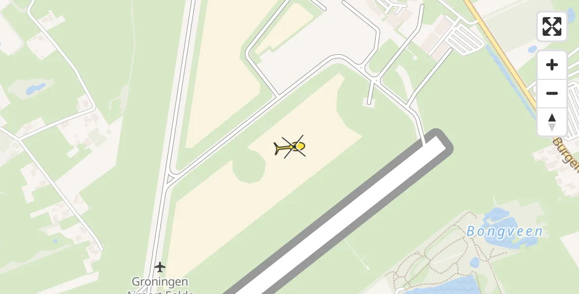 Routekaart van de vlucht: Lifeliner 4 naar Groningen Airport Eelde