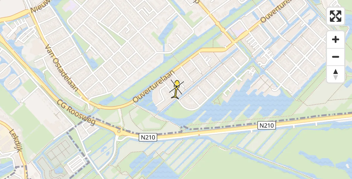 Routekaart van de vlucht: Lifeliner 2 naar Krimpen aan den IJssel