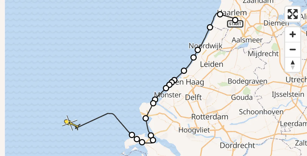 Routekaart van de vlucht: Politieheli naar 