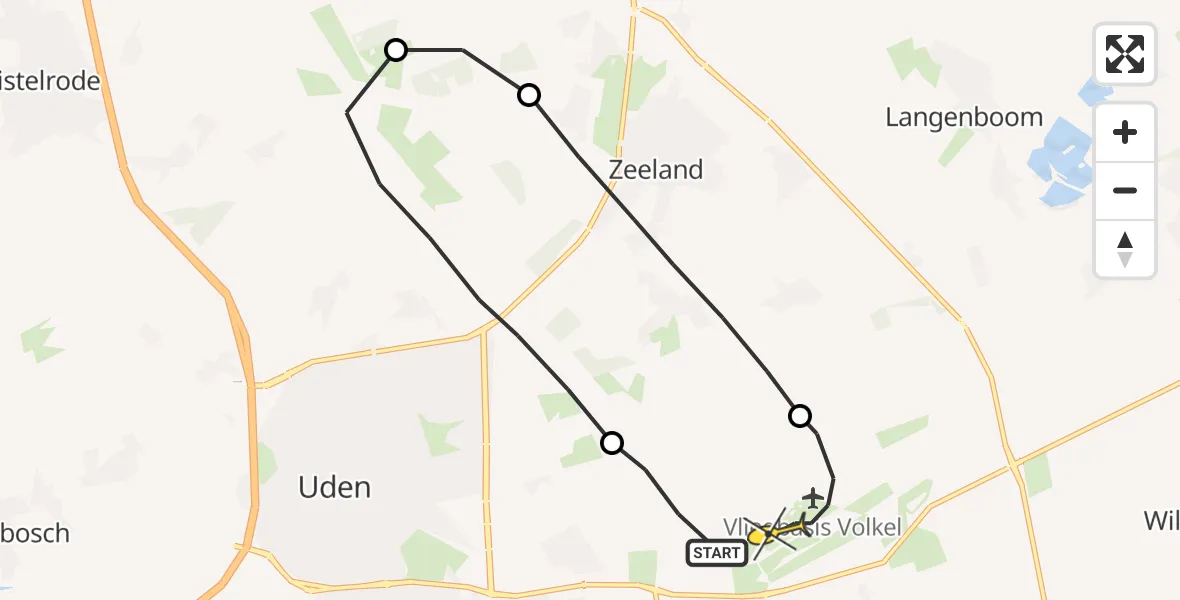 Routekaart van de vlucht: Lifeliner 3 naar Vliegbasis Volkel