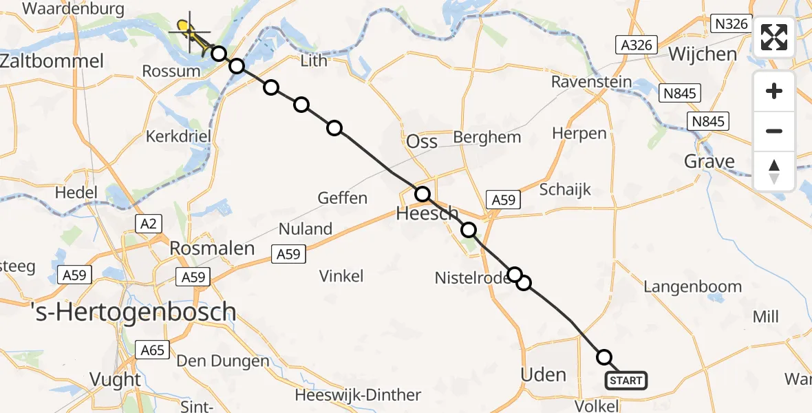 Routekaart van de vlucht: Lifeliner 3 naar Heesselt